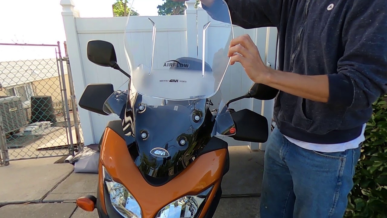 Givi AF3101 Airflow Adjustable Wind Screen for Suzuki V- Strom 650 (2012-2016) installation