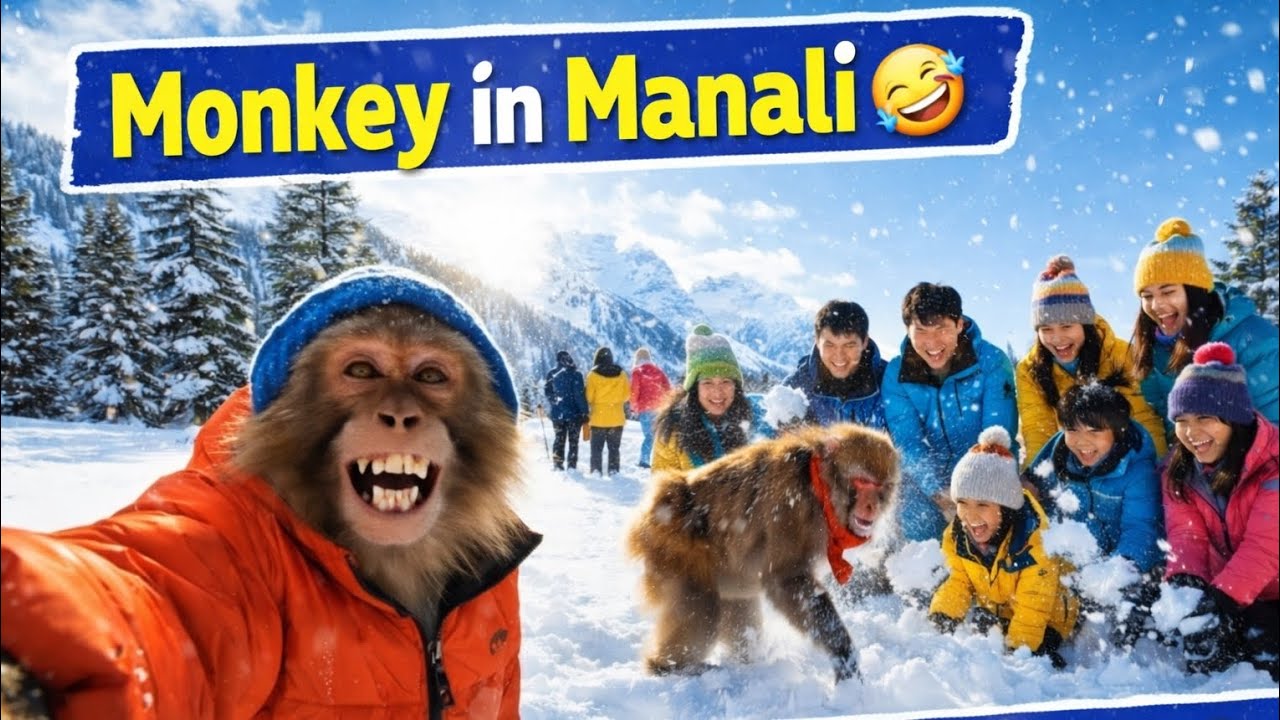 Monkey in Manali | Snowfall Masti | Vlog 