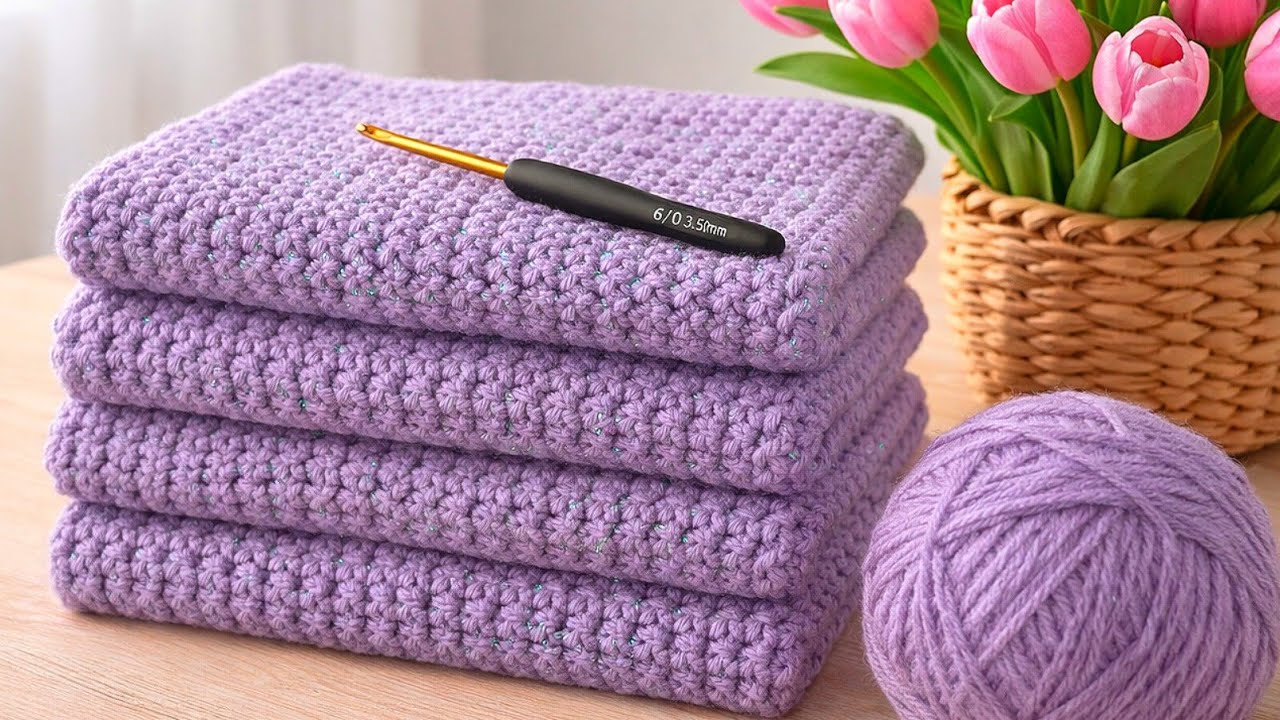 Super Easy Crochet Baby Blanket Shawl, Scarf Pattern for Beginners (Step by Step)