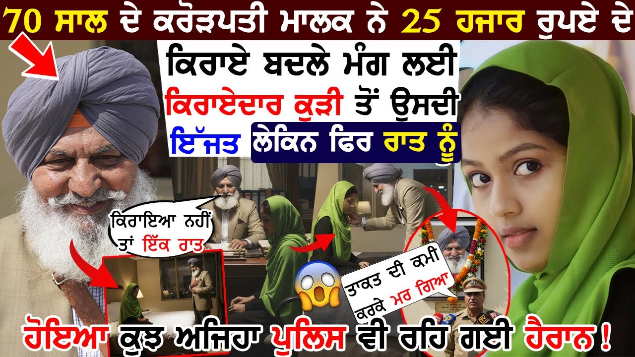 70 ਸਾਲ ਦੇ ਮਕਾਨ ਮਾਲਕ ਨੇ ਕਿਰਾਏ ਬਦਲੇ ਕਿਰਾਏਦਾਰ ਕੁੜੀ ਤੋਂ ਜੋ ਮੰਗਿਆ,ਰੂਹ ਕੰਬ ਗਈ💔 ਫਿਰ ਜੋ ਹੋਇਆ, ਪੁਲਿਸ ਵੀ ਹੈਰਾਨ