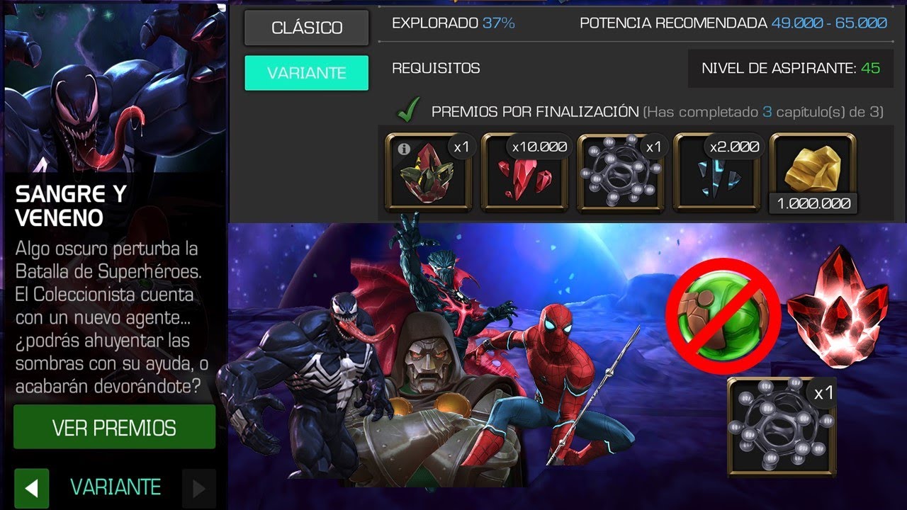 Cómo obtener FÁCILMENTE tu cristal de 5 estrellas de la variante 5 Sangre y Veneno  | Marvel MCOC