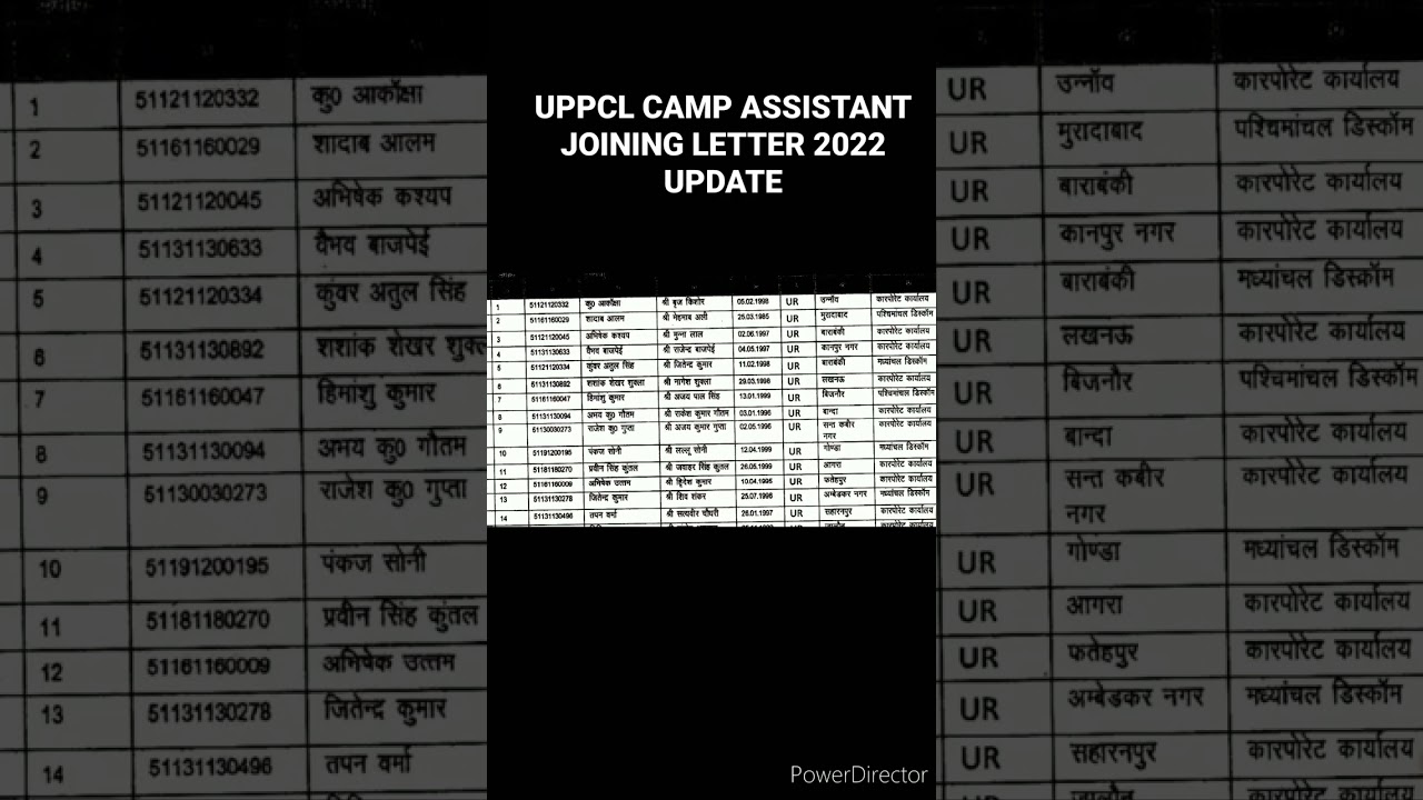 uppcl camp assistant uppcl camp assistant 2022 uppcl camp assistant grade 3 joining letter 2022