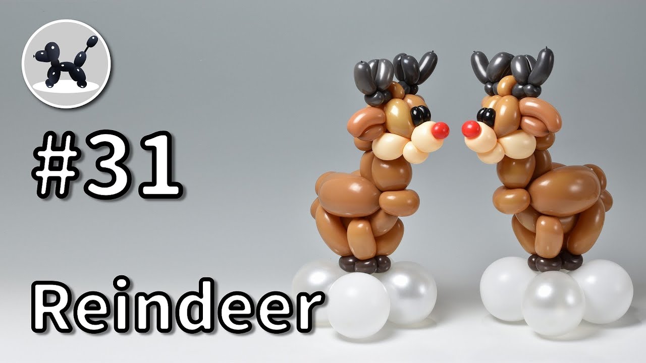 Reindeer - How to Make Balloon Animals #31 / バルーンアートの作り方 #31 (トナカイ)