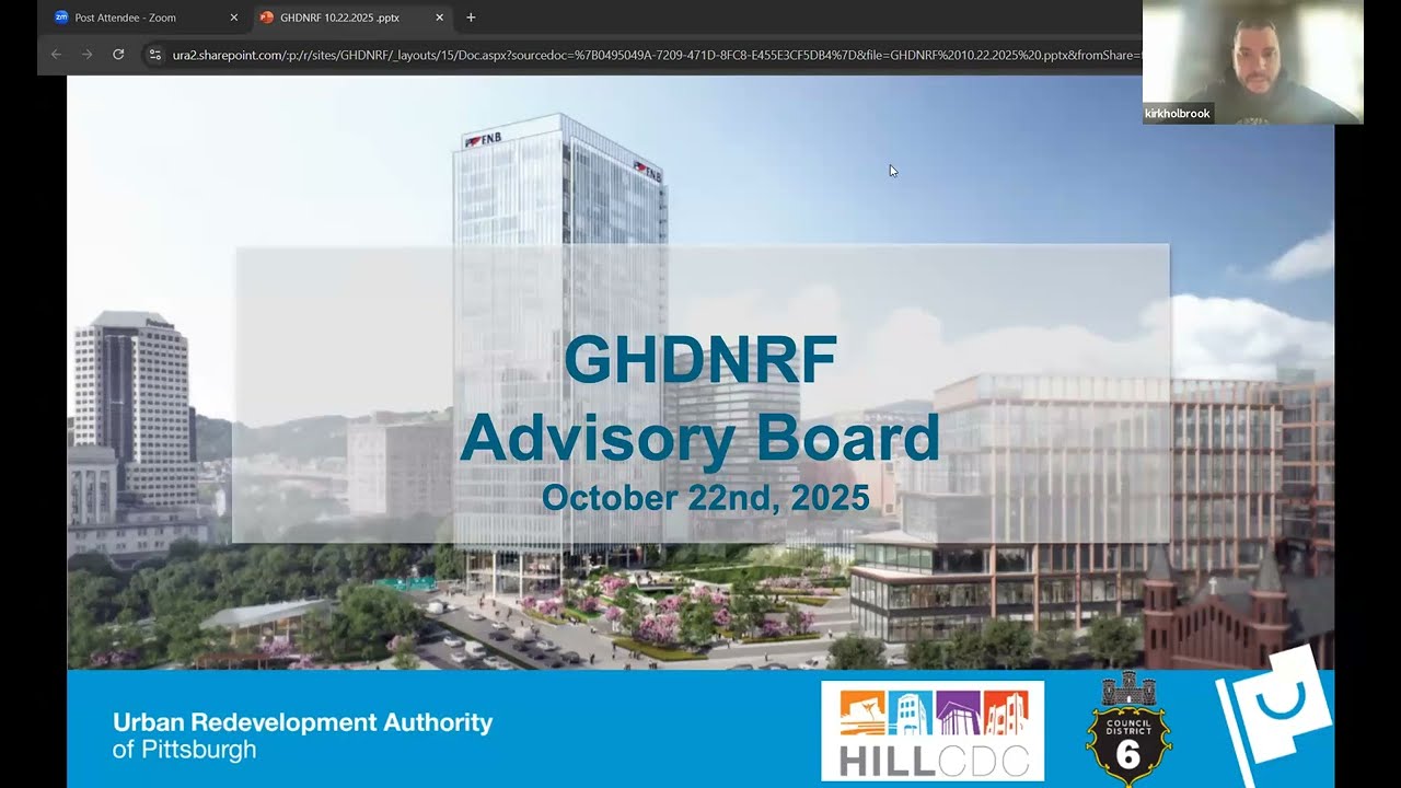 Greater Hill District Neighborhood Reinvestment Fund Advisory Board Meeting - October 22, 2025