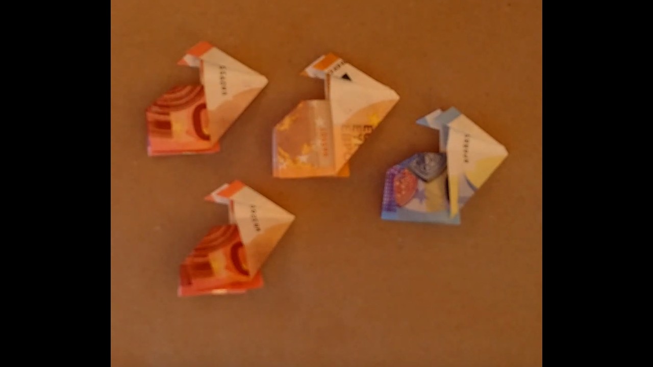 #09 用紙幣摺出兔子——非常簡單的教學——復活節的現金禮物