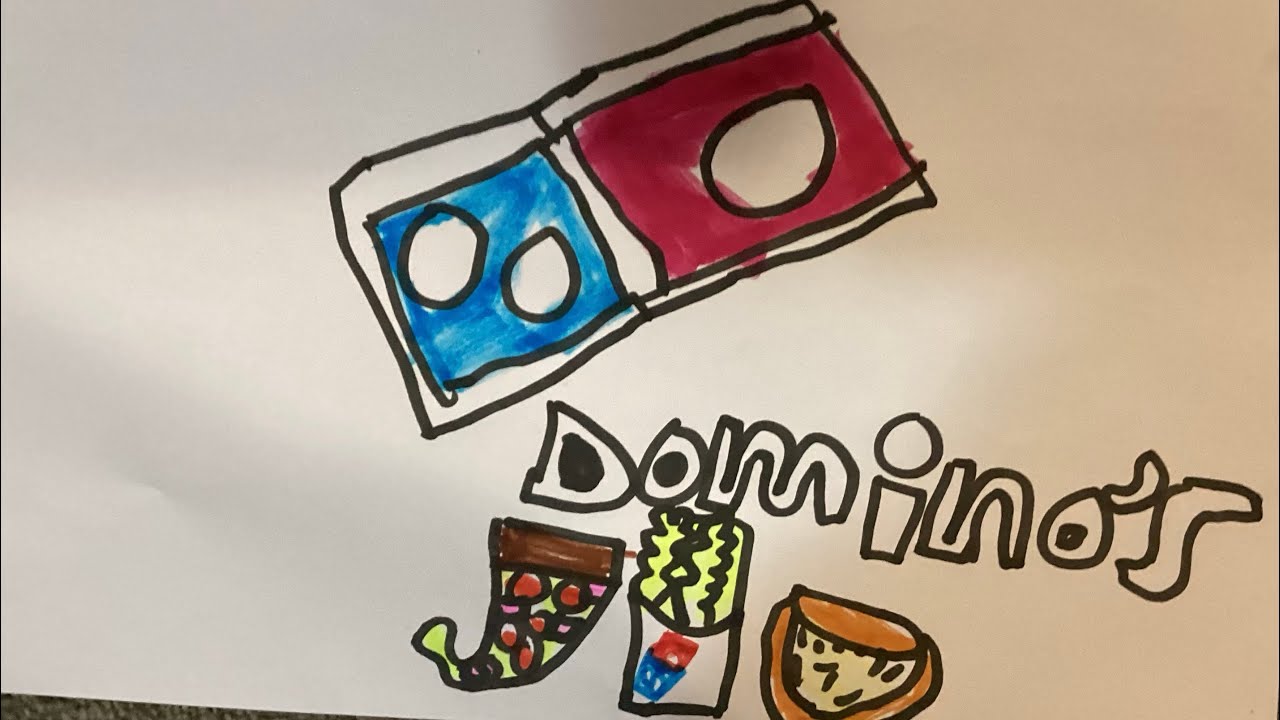 How to draw domino’s pizza step by step from Arlo & his books 