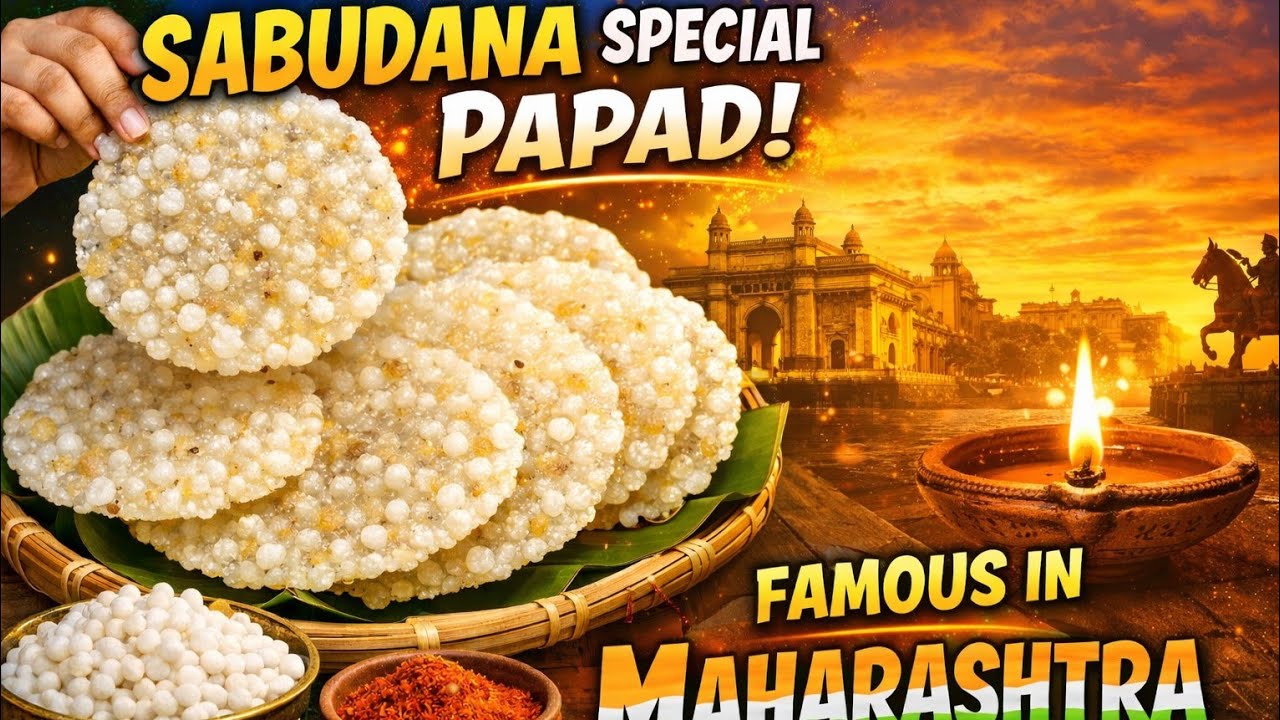 Maharashtra स्पेशल साबूदाना पापड़ रेसिपी🌛✨✨ | घर पर बनाएं कुरकुरे व्रत वाले पापड़ 😋😋