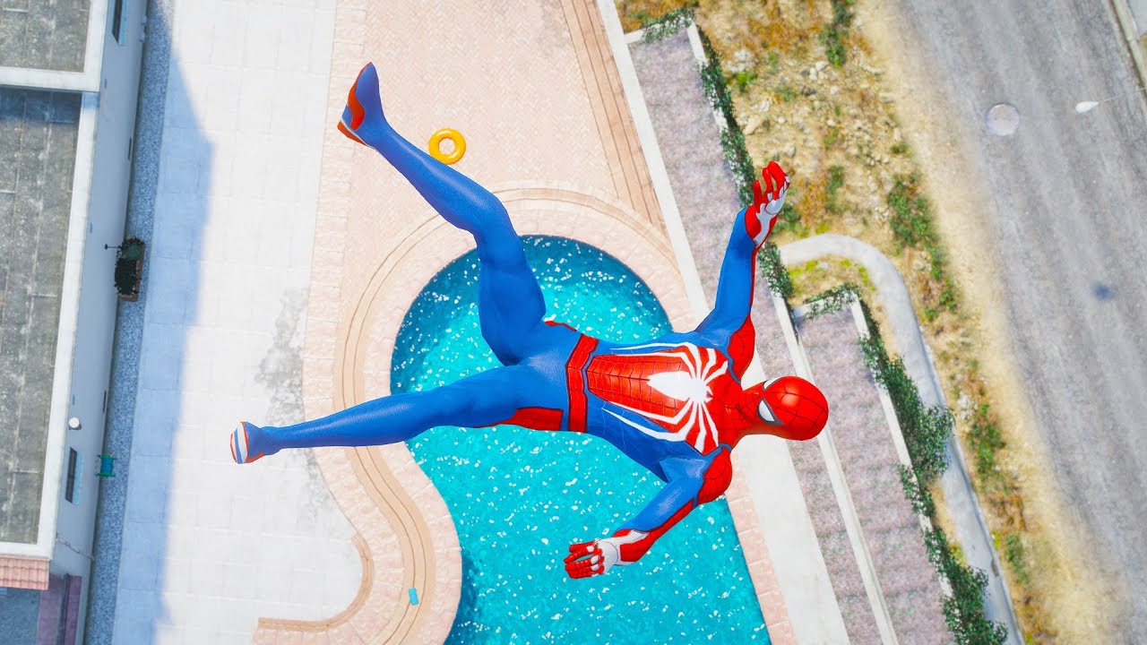 SPIDERMAN CRAZY JUMPS/FALLS #6 (GTA 5 Spider-Man Fails)