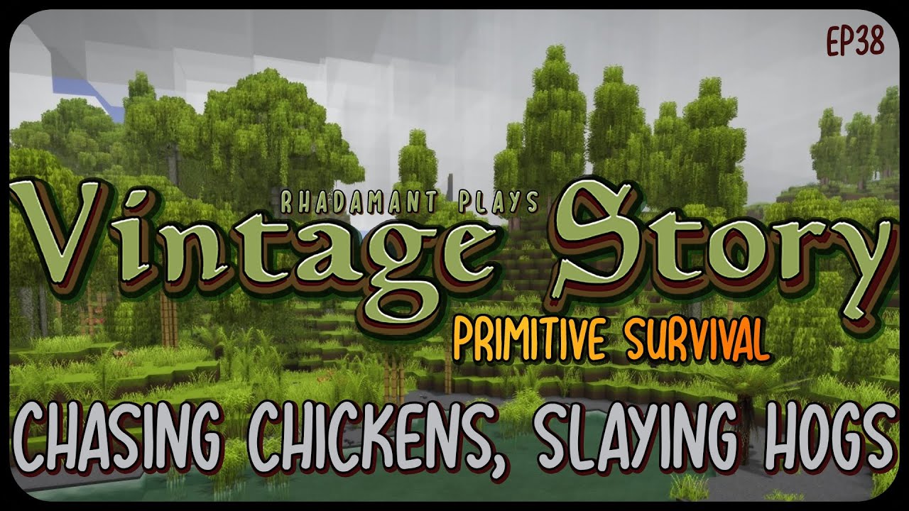 Chasing Chickens, Slaying Hogs in Vintage Story Primitive Survival - Surviving Wilderness // EP38