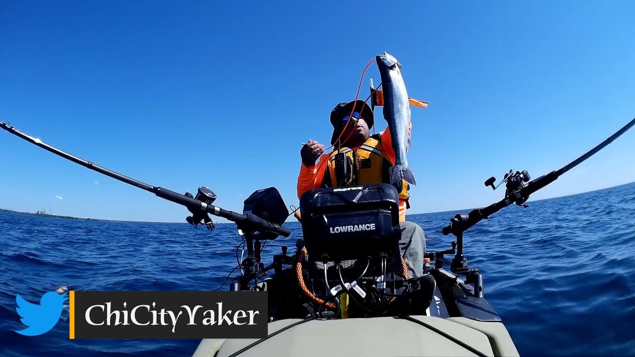 My BEST Day Kayak Fishing Lake Michigan for Salmon & Trout (Crazy Double Up!!!)