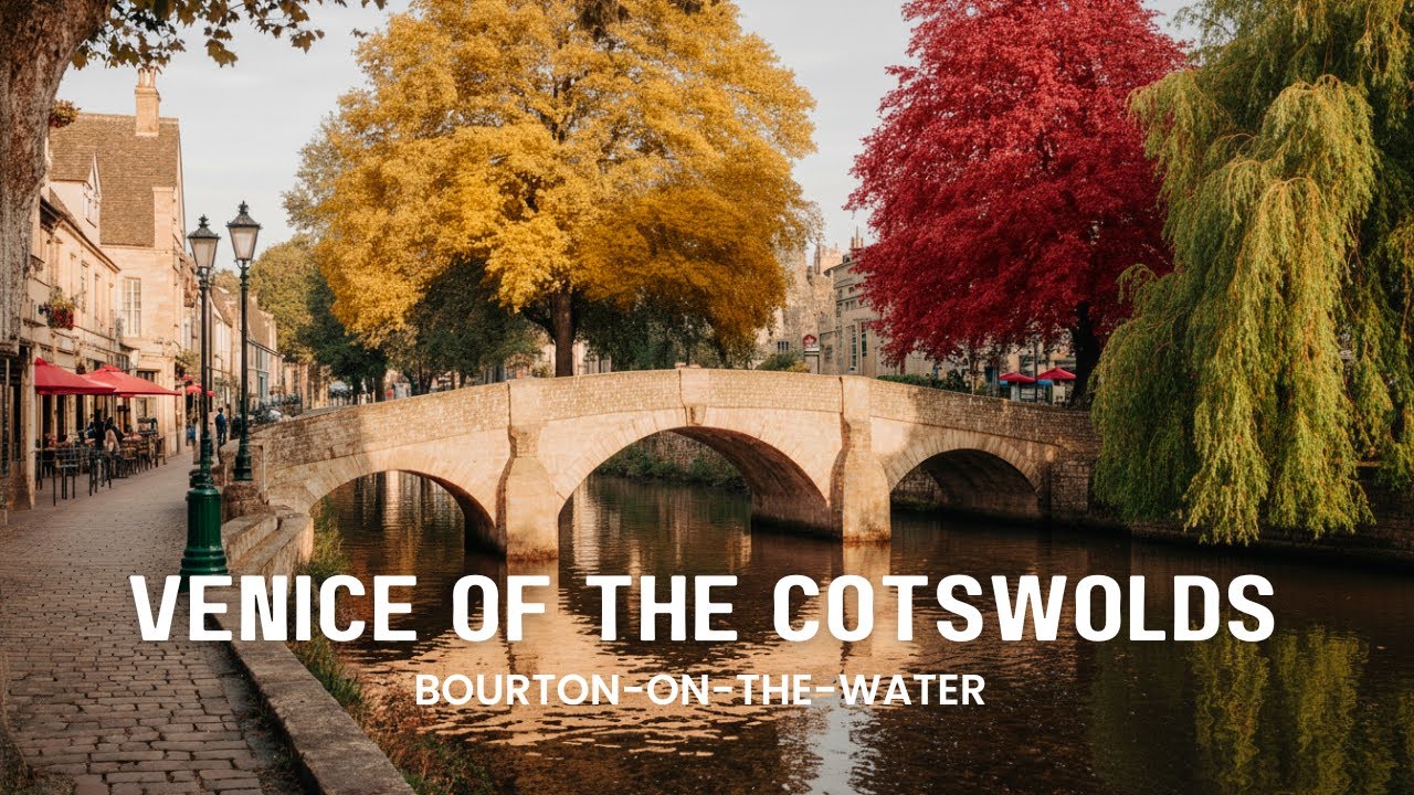 Bourton-on-the-Water Autumn Walking Tour | Venice of the Cotswolds in 4K