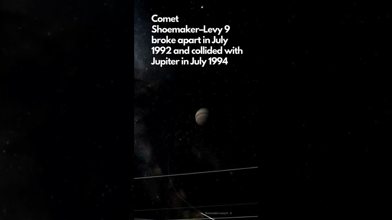 Comet Shoemaker colliding with Jupiter 