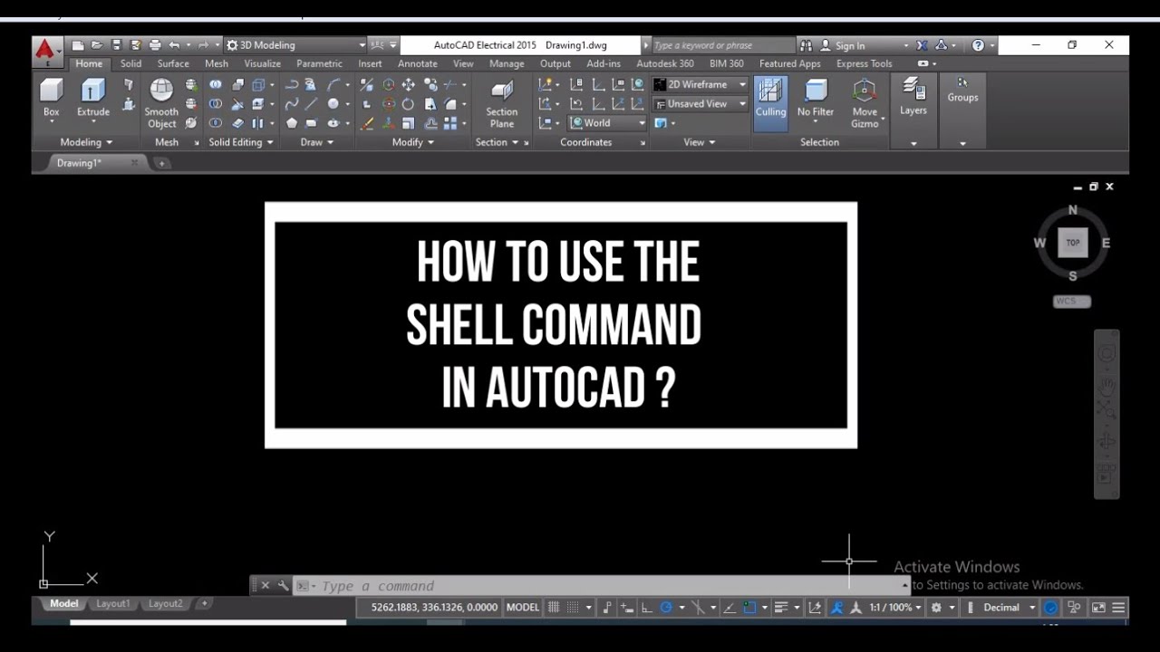 HOW TO USE SHELL COMMAND IN AUTOCAD?