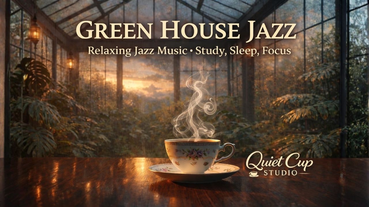 Quiet Cup Studio ☕ Green House Jazz  Cozy Rainy Jazz for Focus & Study