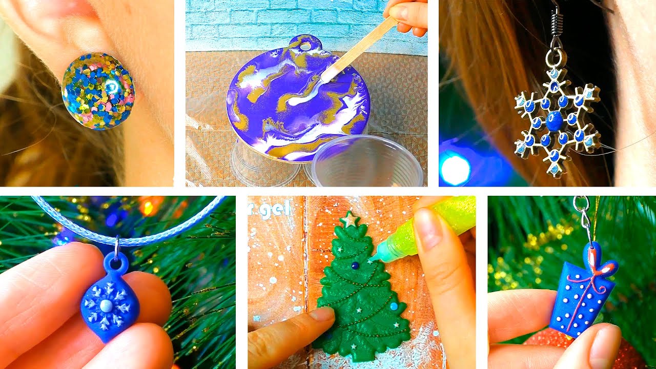 Top 10 DIY Christmas jewelry made of epoxy resin I Amazing  DIY ideas from Epoxy Resin