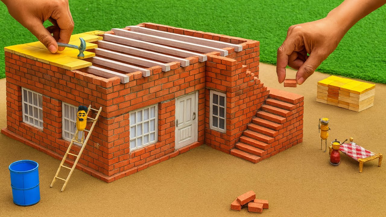 How to Build a Mini House with Real Bricks | Creative DIY Project
