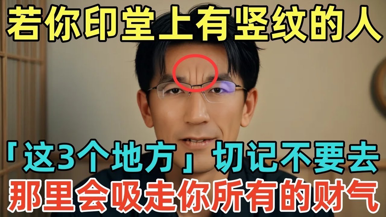 若你印堂上有竖纹的人，「这3个地方」切记不要去，那里会吸走你的所有财气，让你富贵命变劳碌命！#佛淨 #佛學 #佛法 #佛教 #修行