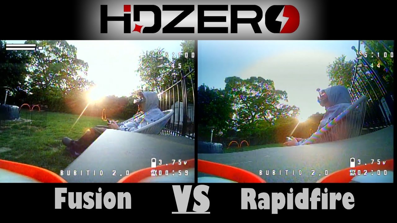 Fusion VS Rapidfire Analog Module Comparison (HDZero Goggles)