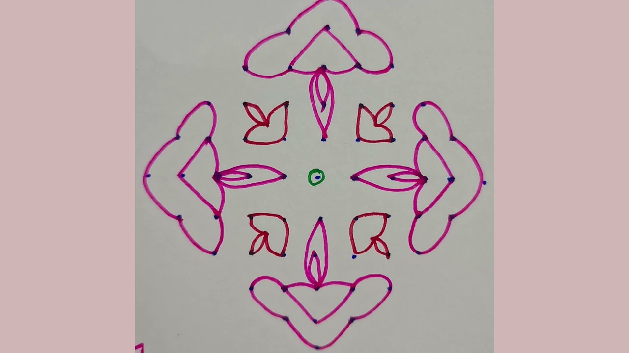 11×1 dot kolam/2 simple muggulu designs/butterfly kolam||DEVI KOLAM