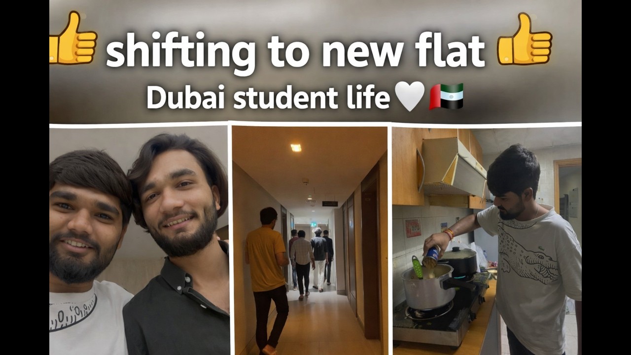 Shifting to new flat dubai student life🤍🇦🇪