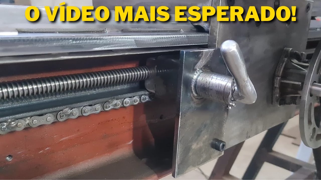 Como Fazer um Torno Caseiro Parte 73 - Engate Do Carro Principal Para o Automático do Torno