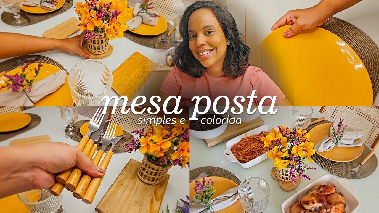 Mesa Posta Simples e Aconchegante com Prato Amarelo 🍽💛 | Inspiração Fácil para o Dia a Dia