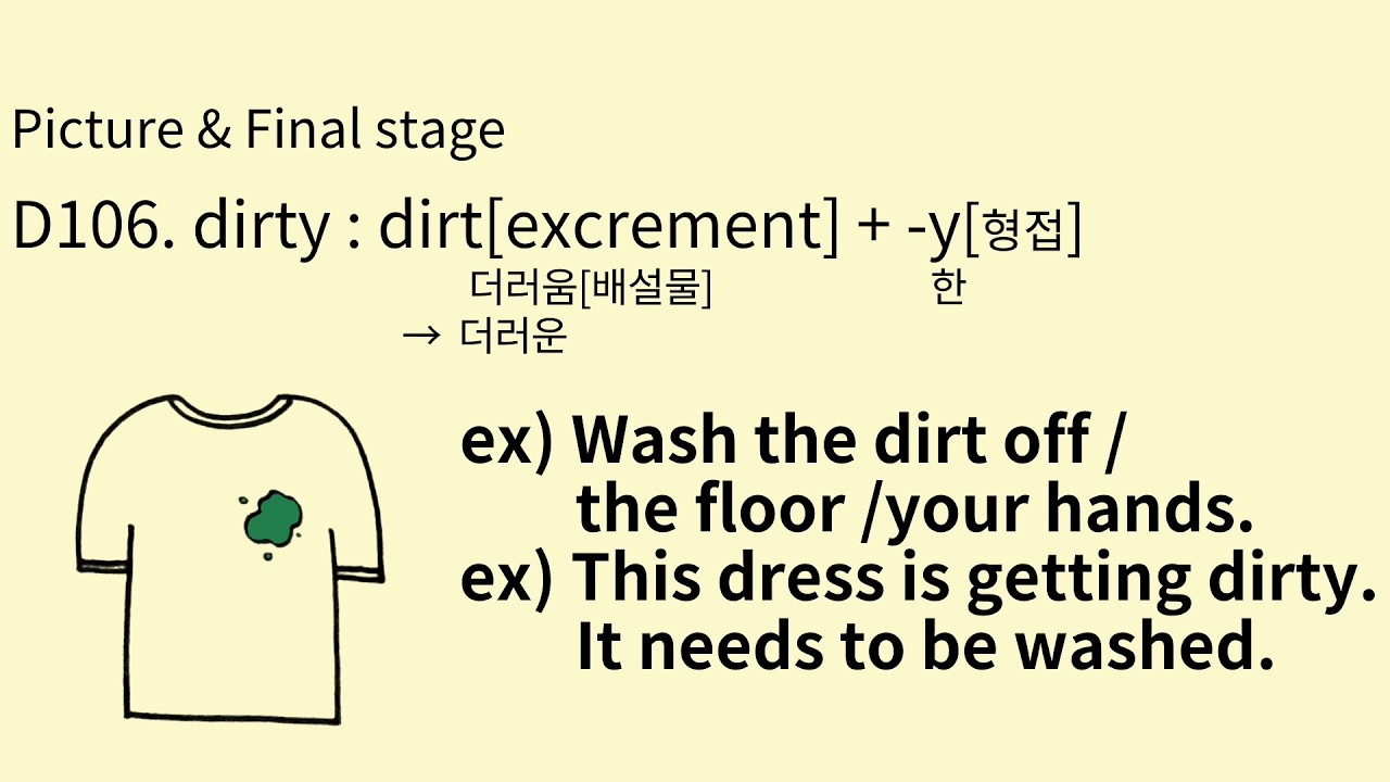 EH#497 D105. dirt, D106. dirty 그림으로 배우는 영어 어원