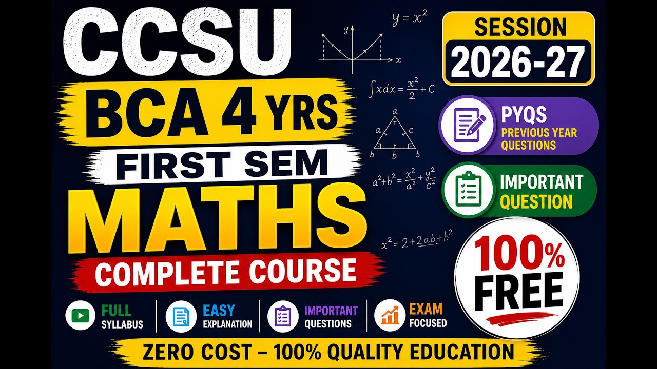 CCSU bca first sem maths Complete | CCSU BCA MFCS | 2026-27 | New Syllabus |