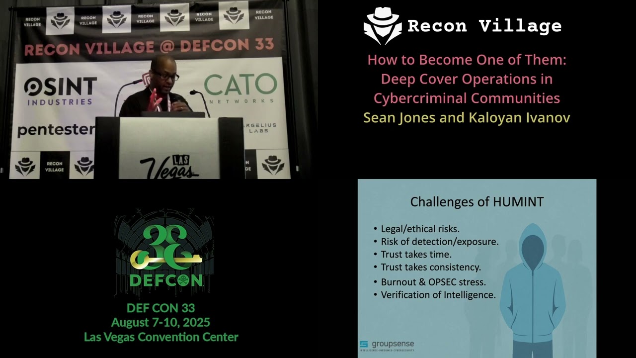 DEF CON 33 Разведывательный поселок — Как стать одним из них: операции под прикрытием — Шон Джонс...