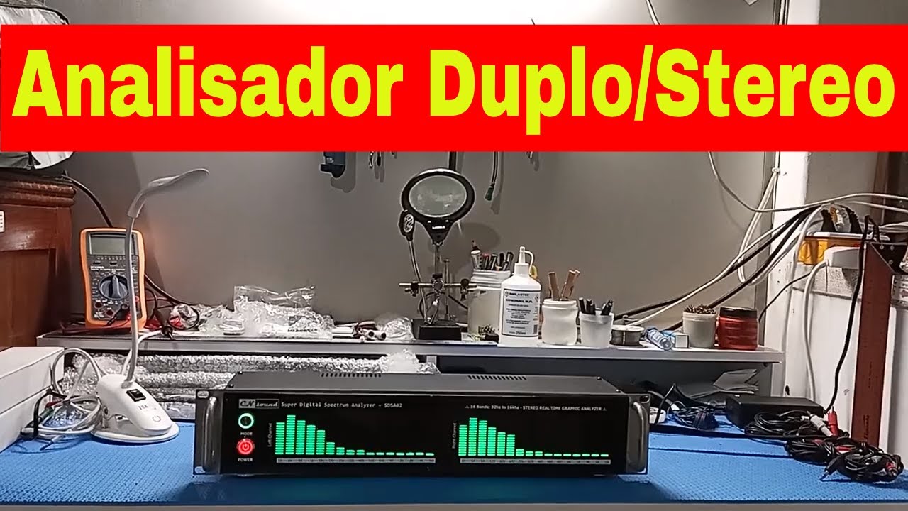 🎵 Analisador de Espectro de Áudio, Duplo / Stereo #analisador #espectro #vumeter