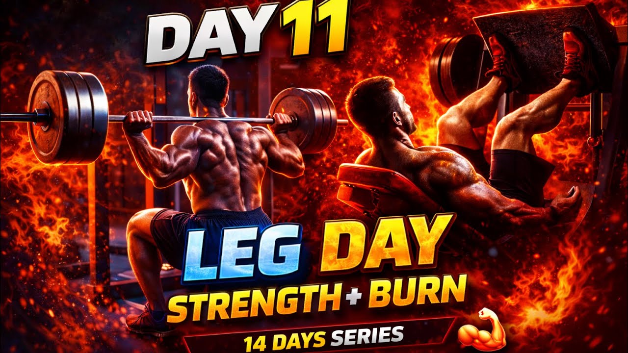 Day 11 – Leg Workout (Strength + Burn) 🔥 | 14 Days Beginner to Intermediate Gym Series