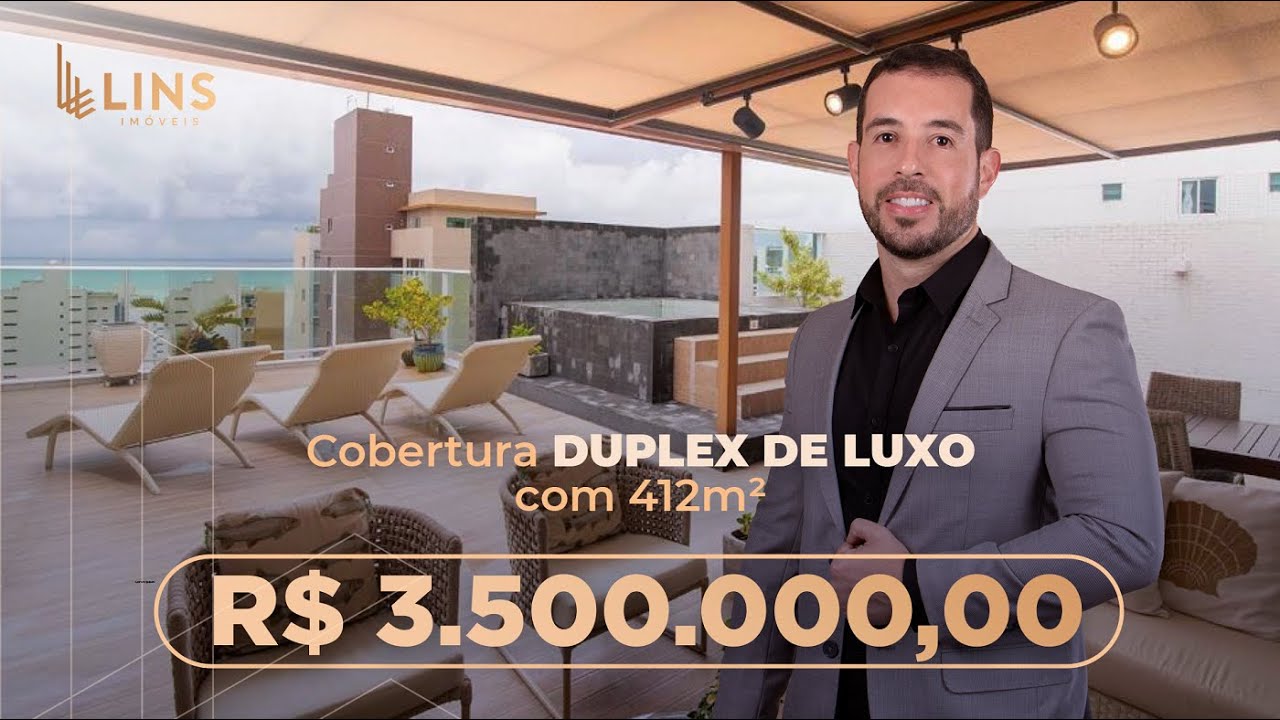 COBERTURA DUPLEX DE LUXO, COM 412m², NO MELHOR DO BAIRRO DE TAMBAÚ | JOÃO PESSOA | PARAÍBA | R$ 3.5M
