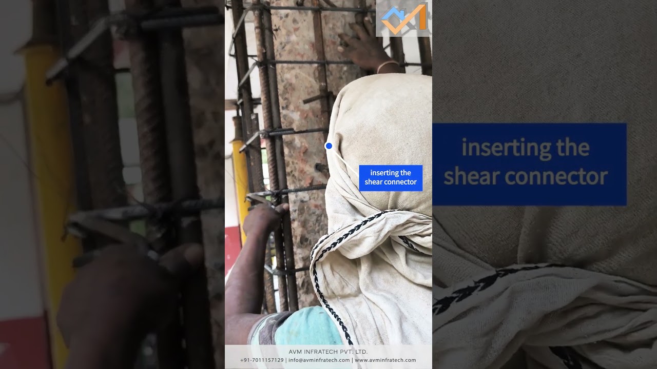 Shear connector placement during column jacketing