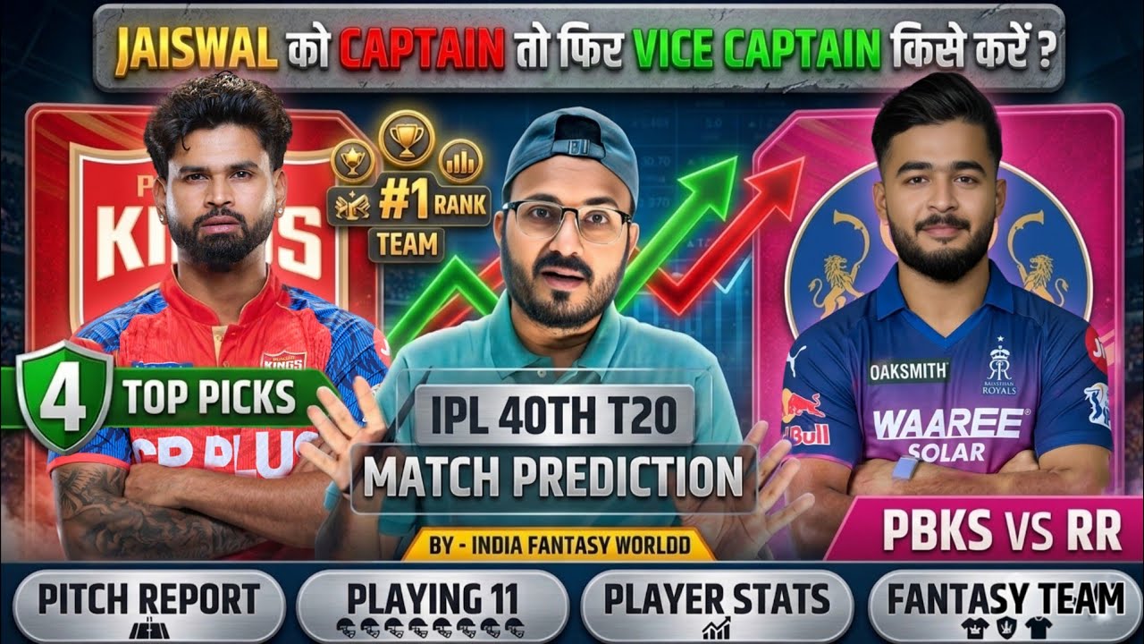 PBKS VS RR DREAM11 PREDICTION | RR VS PBKS MATCH PREVIEW | PBKS VS RR IPL 40TH T20 MATCH 