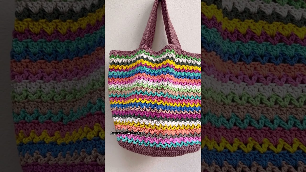 Simple crochet shoulder bag. #crochet #crochetbag #diycroch&ecirc; #easycrochet #howtocrochet #crochettote