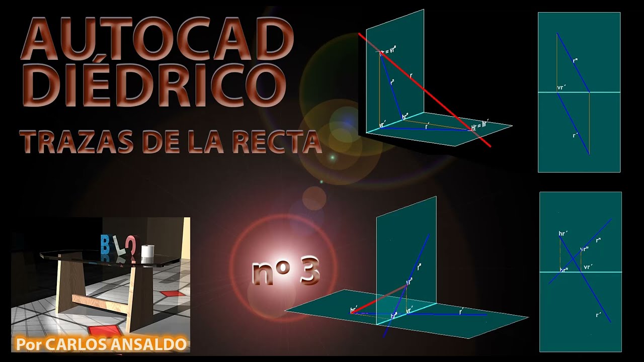 3 - DIEDRICO -  Trazas de la recta (2 casos)