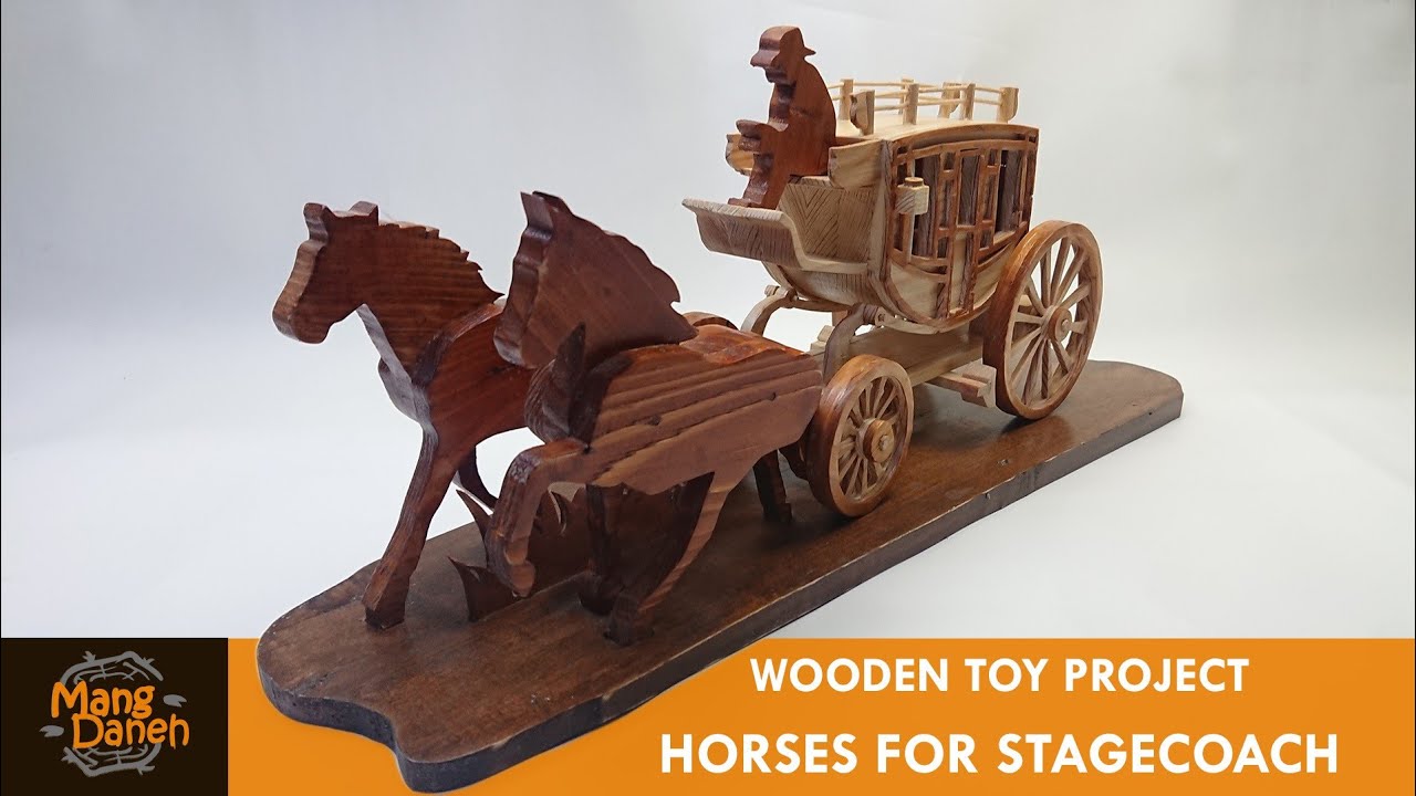 Making wooden horses for stagecoach