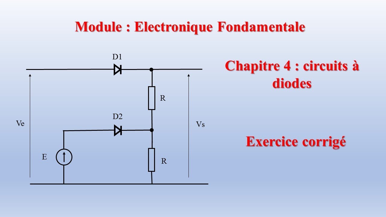ُElectronique Fondamentale, circuits à diodes, tension de sortie en fonction de la tension d'entrée.