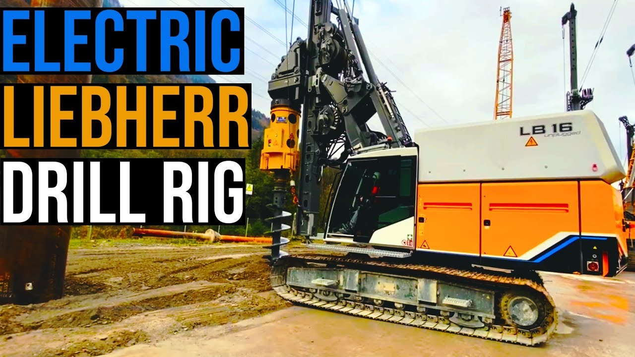 Electric Liebherr LB 16 drill rig has 10-hour runtime