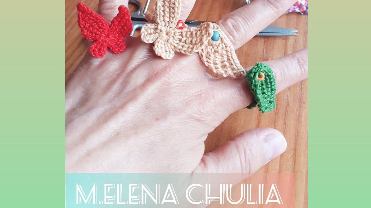 Anillo mariposa a crochet 