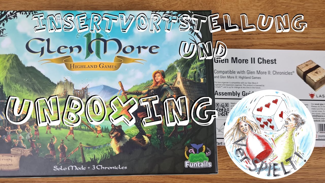 Glen More II Highland Games Kickstarter Unboxing + Insertvorstellung Laserox Glen More II Chest