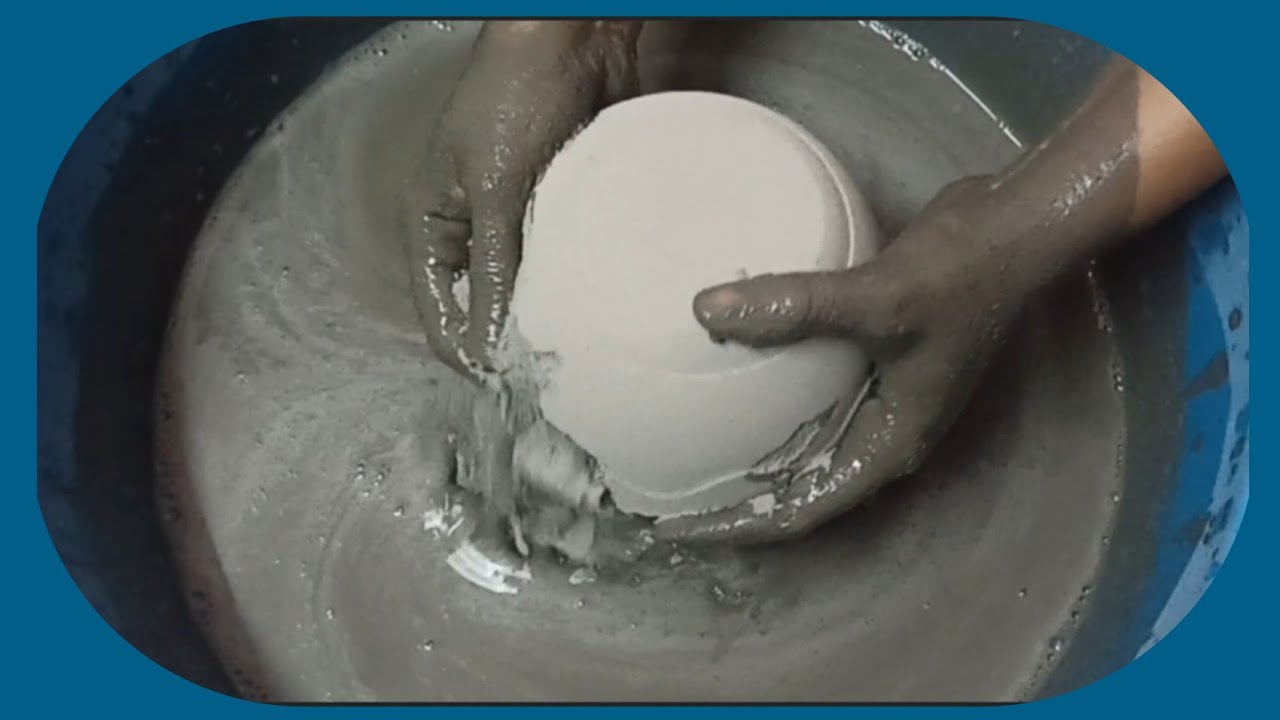 Extremely Soft Pure Cement Crumbling in Water & Paste Mixing/Playing ASMR #594