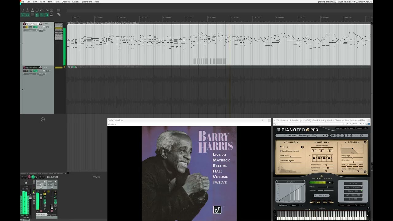 MIDI transcription of 