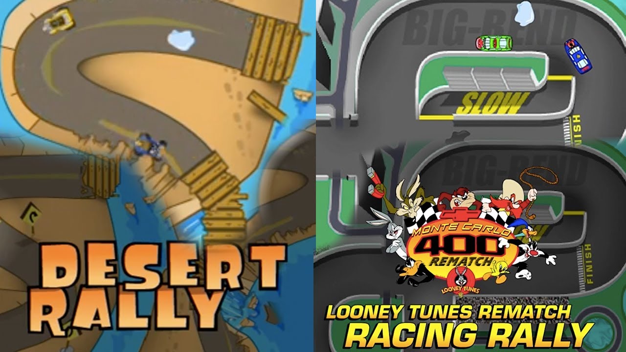 Looney tunes Desert Rally vs Rematch Racing Rally Side By Side Game