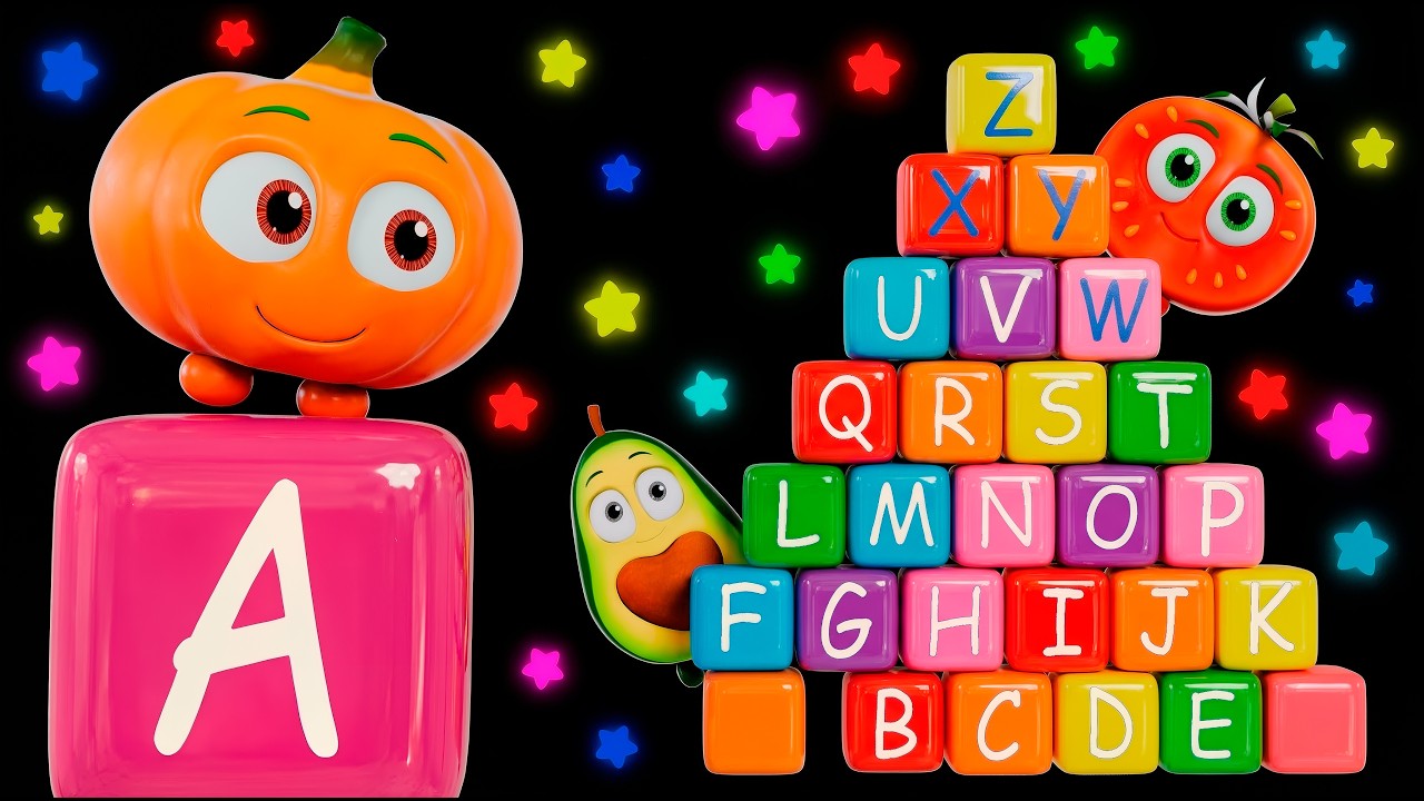 Learn the ABCs with Funky Fruits! | Baby Sensory Letters, Fun Animation & High Contrast