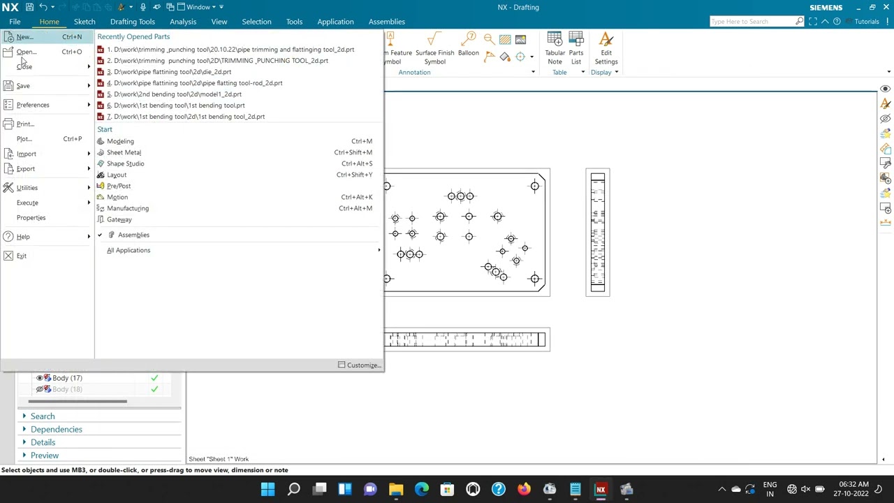 How to Drafting in NX # How to Convert 3D To 2D Drafting # Convert 3D to DWG & DXF 