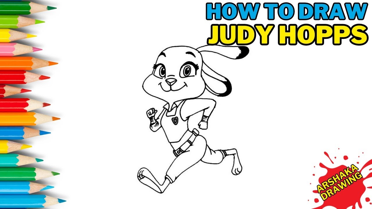How to Draw Judy Hopps from Zootopia Easy | Cartoon Drawing Tutorial for Beginners