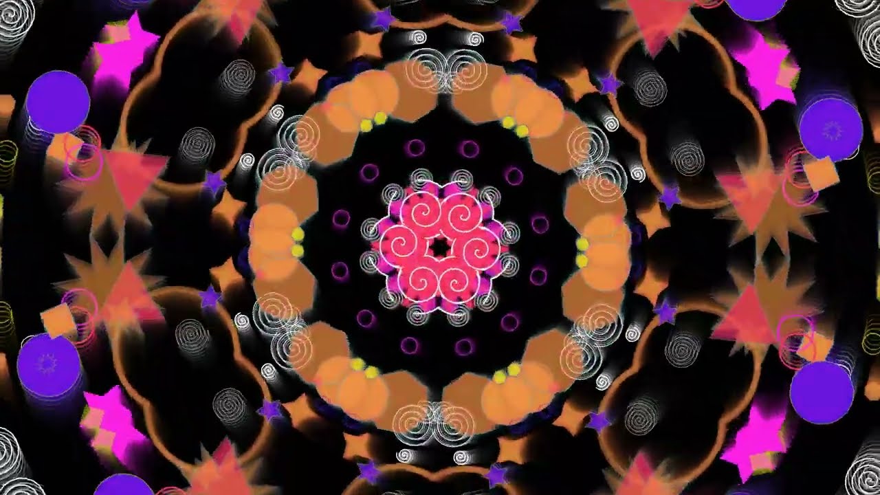 4K OLED TV Art Screensaver with Music | Trippy Mandala Visuals & Kaleidoscope VJ Loop (Party/Gaming)