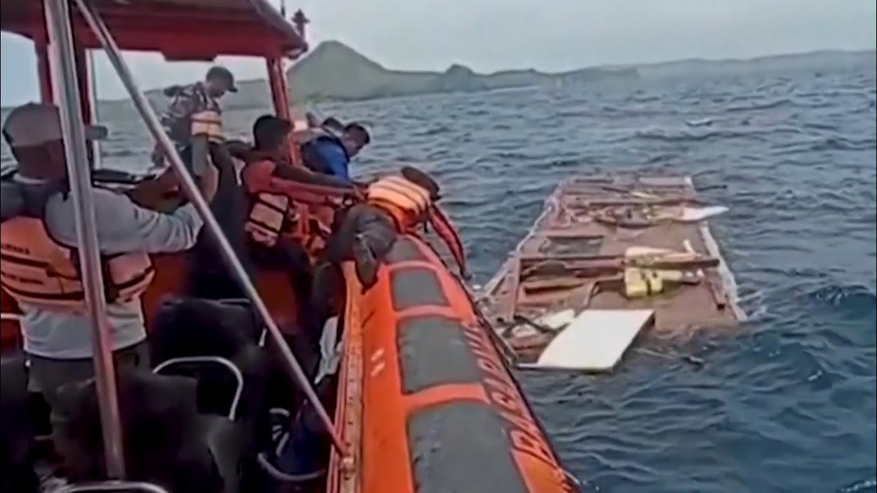 Search continues for a father and his three children after boat capsizes in Indonesia