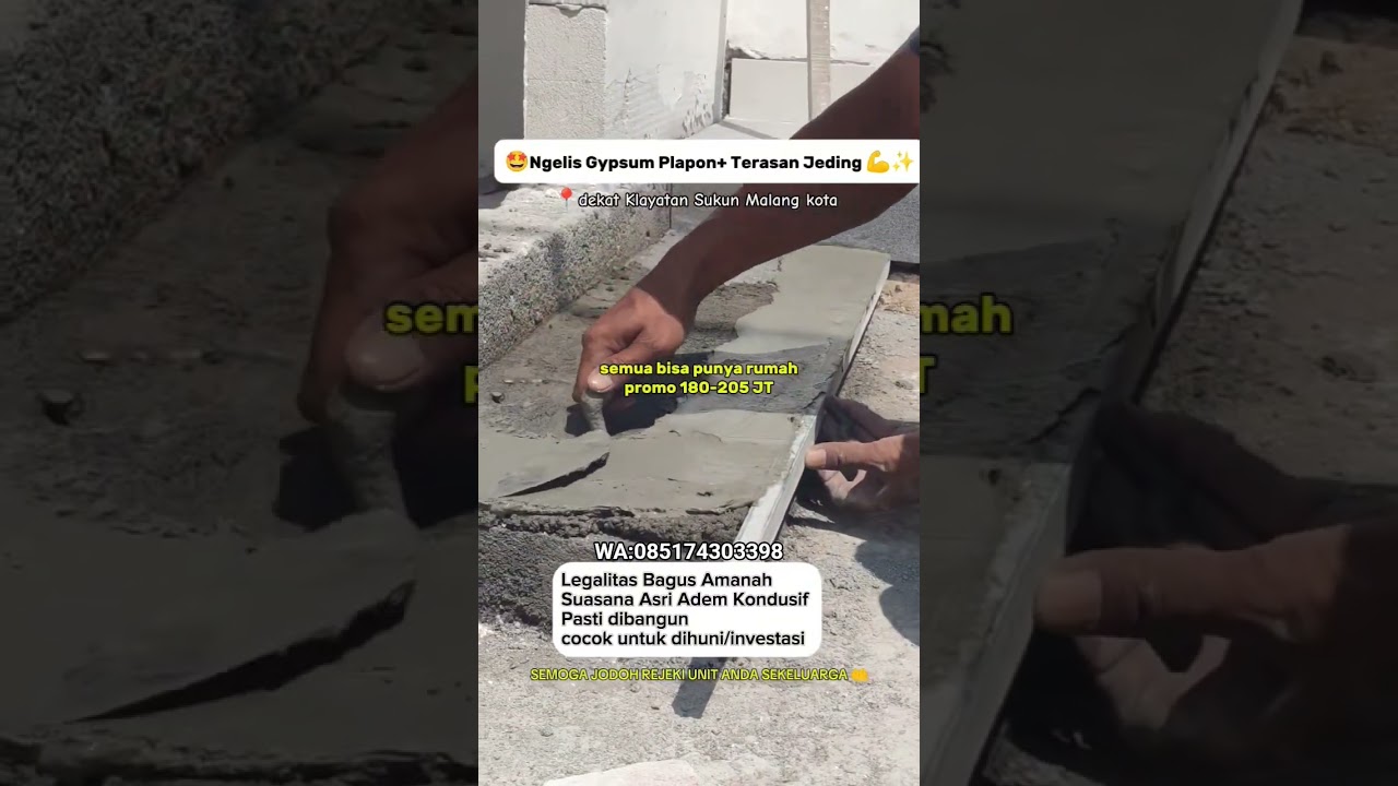 Pasti dibangun+ Ngelis Gypsum Plapon &Terasan Jeding 💪🔥#perumahanmalang #propertimalang #malangraya